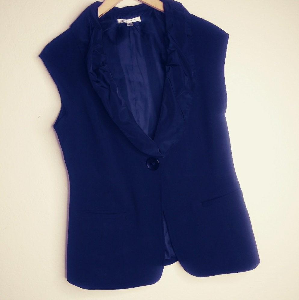 Black cabi suit short sleeve jacket size 6